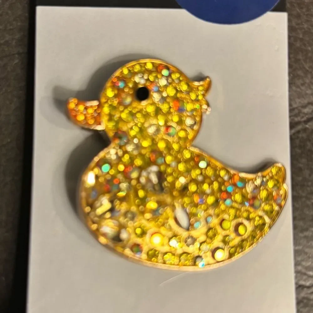 New! Metal Gallery Rhinestone Duck Brooch NWT
